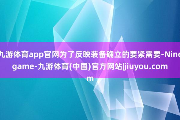 九游体育app官网为了反映装备确立的要紧需要-Ninegame-九游体育(中国)官方网站|jiuyou.com