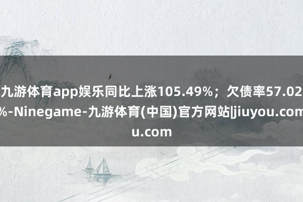 九游体育app娱乐同比上涨105.49%；欠债率57.02%-Ninegame-九游体育(中国)官方网站|jiuyou.com